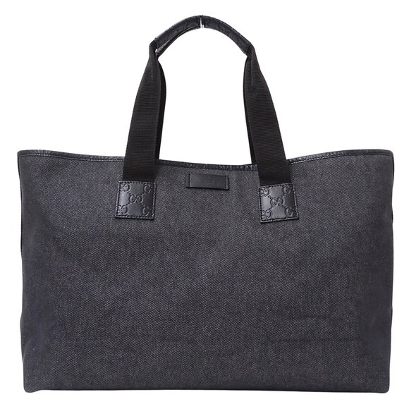 Gucci Women's Denim Tote Bag, Guccissima, Black, 289626, Large Capacity - Picture 1 of 10